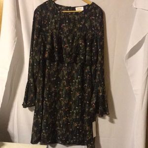 LAUNDRY by Shelli Segal casual flowery black dress